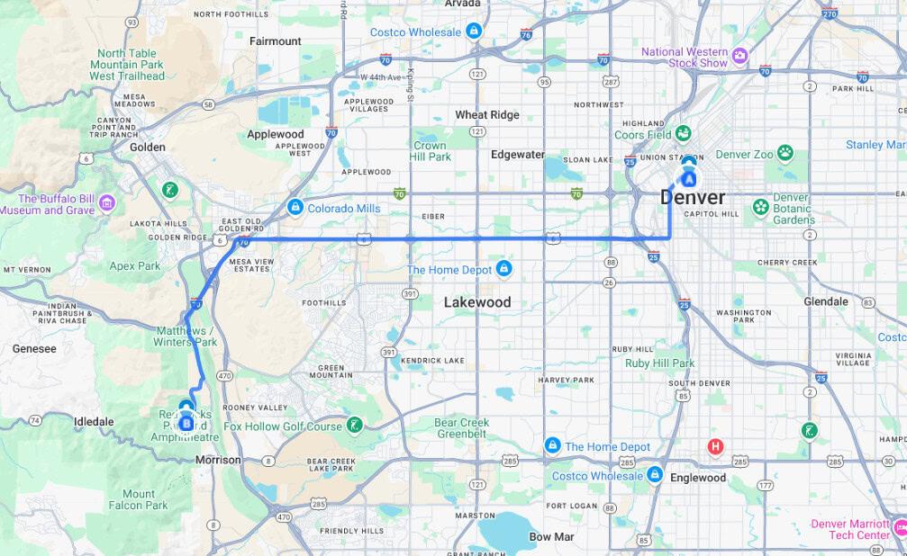 Denver Airport To Red Rocks