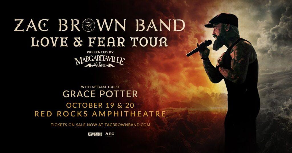Zac Brown Band Red Rocks 2026 — Two Nights Oct 19 & 20 Love & Fear Tour Guide 3 Denver Red Rocks Car Service Zac Brown Band Red Rocks 2026 — Two Nights Oct 19 & 20 Love & Fear Tour Guide