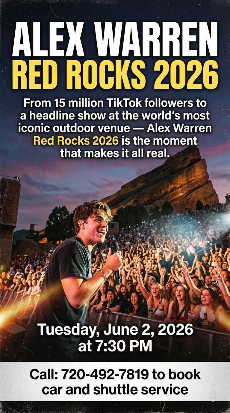 Alex Warren Red Rocks 2026 — Little Orphan Alex Live at Morrison June 2