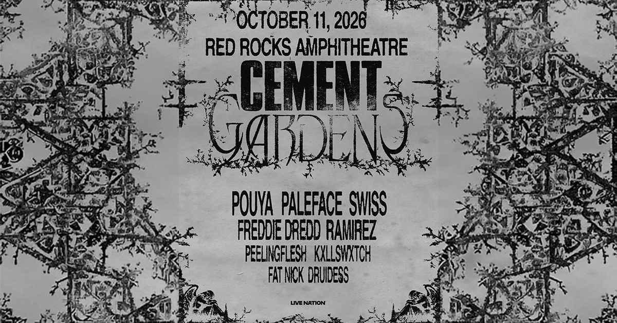 Cement Gardens Red Rocks 2026 — Hip-Hop Meets Metal Festival at Morrison October 11
