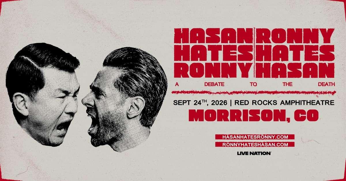 Hasan Minhaj & Ronny Chieng Red Rocks 2026 — A Debate to the Death at Morrison September 24