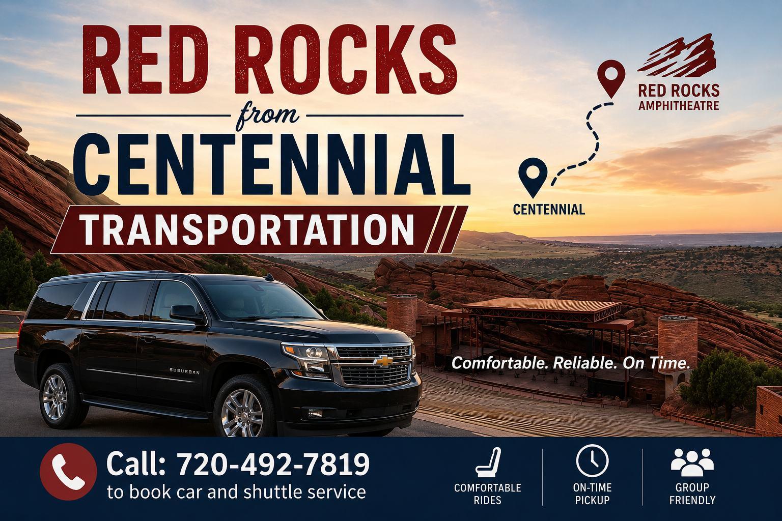 Red Rocks from Centennial Transportation — The South Metro’s Smartest Way to Morrison