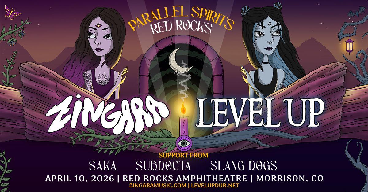 ZINGARA & LEVEL UP Red Rocks 2026 — Bass Music Friday at Morrison April 10 With Saka & SubDocta