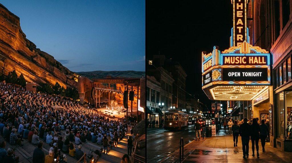 Red Rocks vs Boulder Theater Transportation — Mountain Amphitheatre or Historic Downtown Stage 2 Denver Red Rocks Car Service Red Rocks vs Boulder Theater Transportation