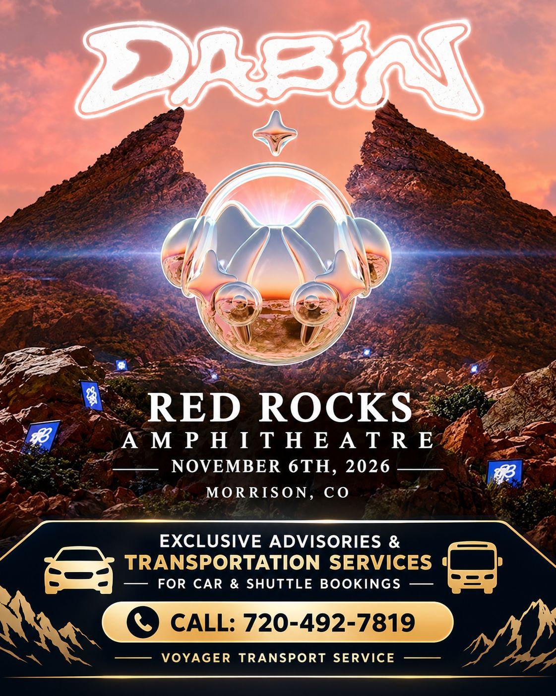 Dabin Red Rocks 2026 Transportation Guide — November 6 With Four Support Acts