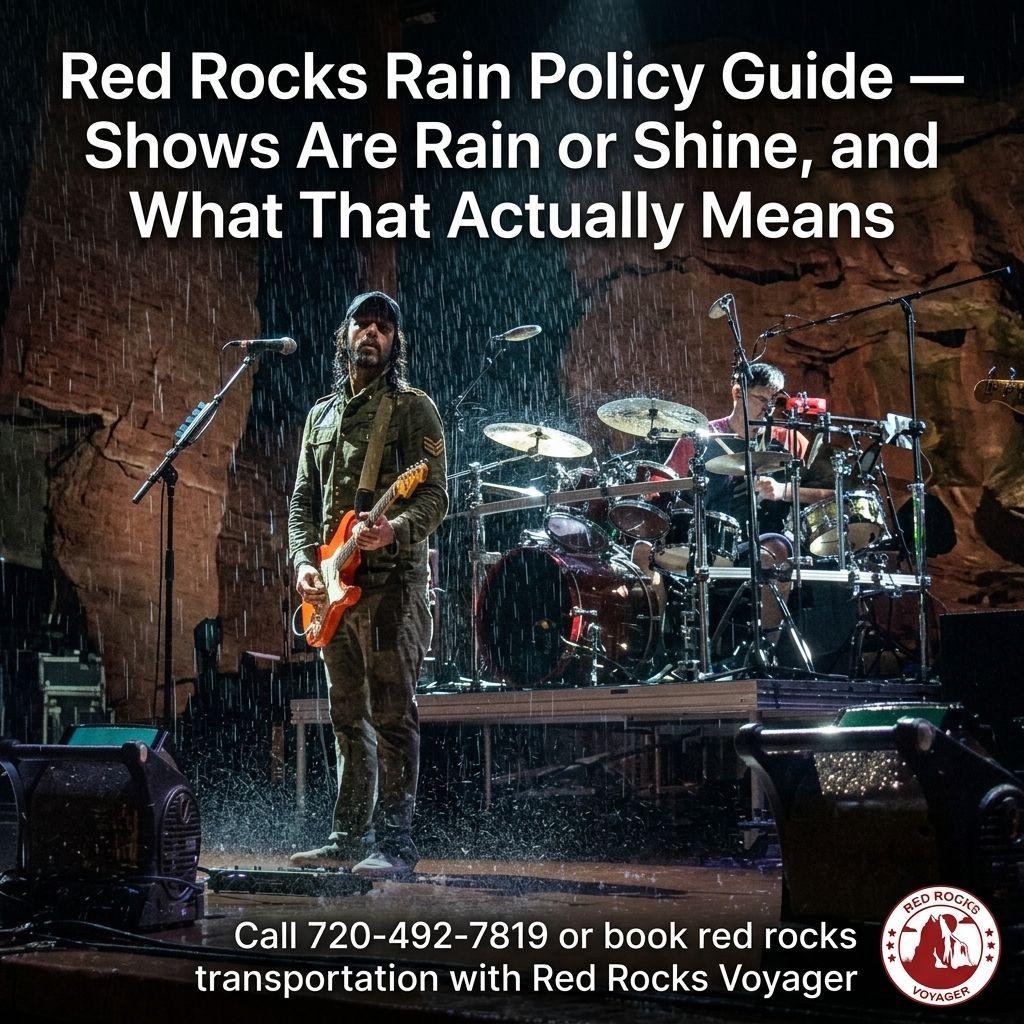 Red Rocks Rain Policy Guide — Shows Are Rain or Shine, and What That Actually Means
