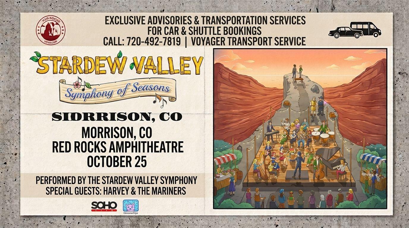 Stardew Valley Red Rocks 2026 Transportation — The Tour’s Grand Finale on October 25
