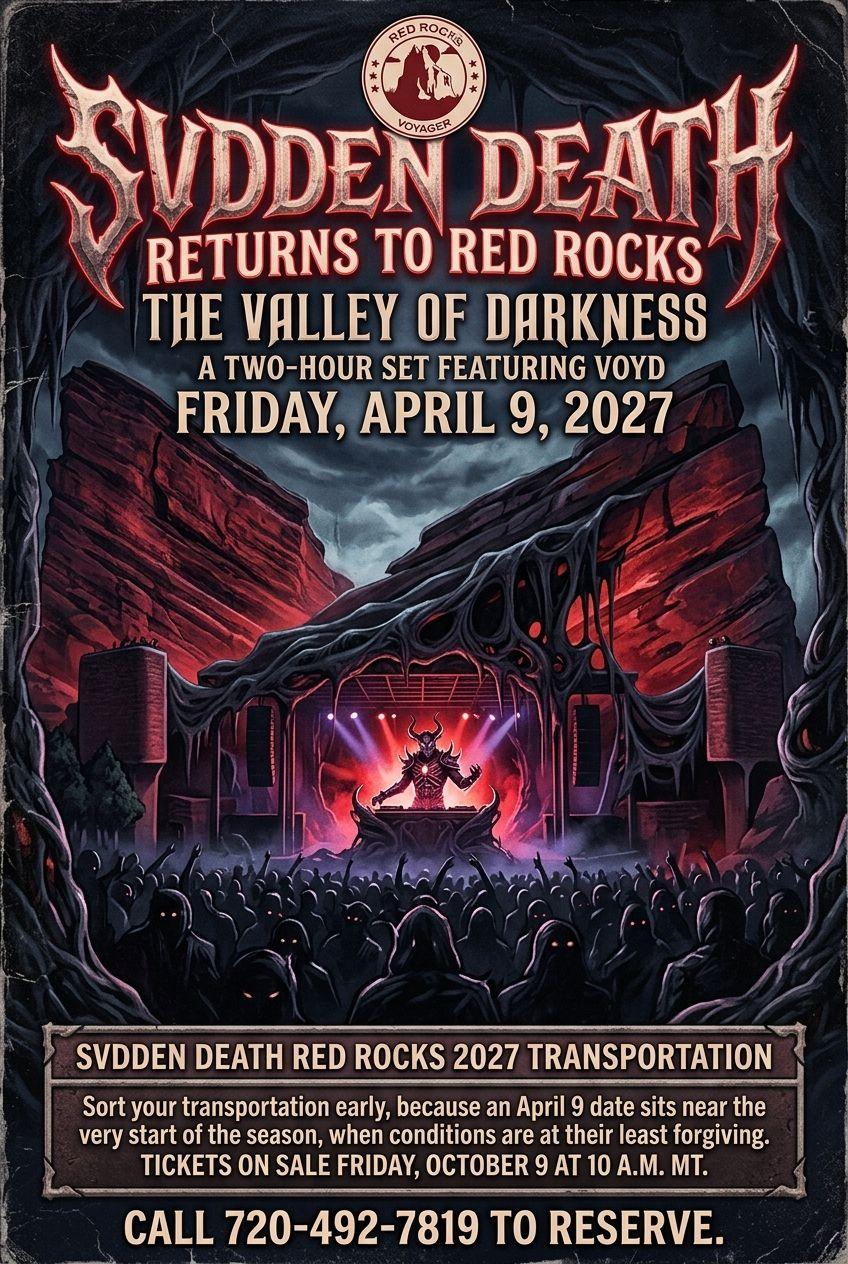 Svdden Death Red Rocks 2027 Transportation — The Valley of Darkness, April 9